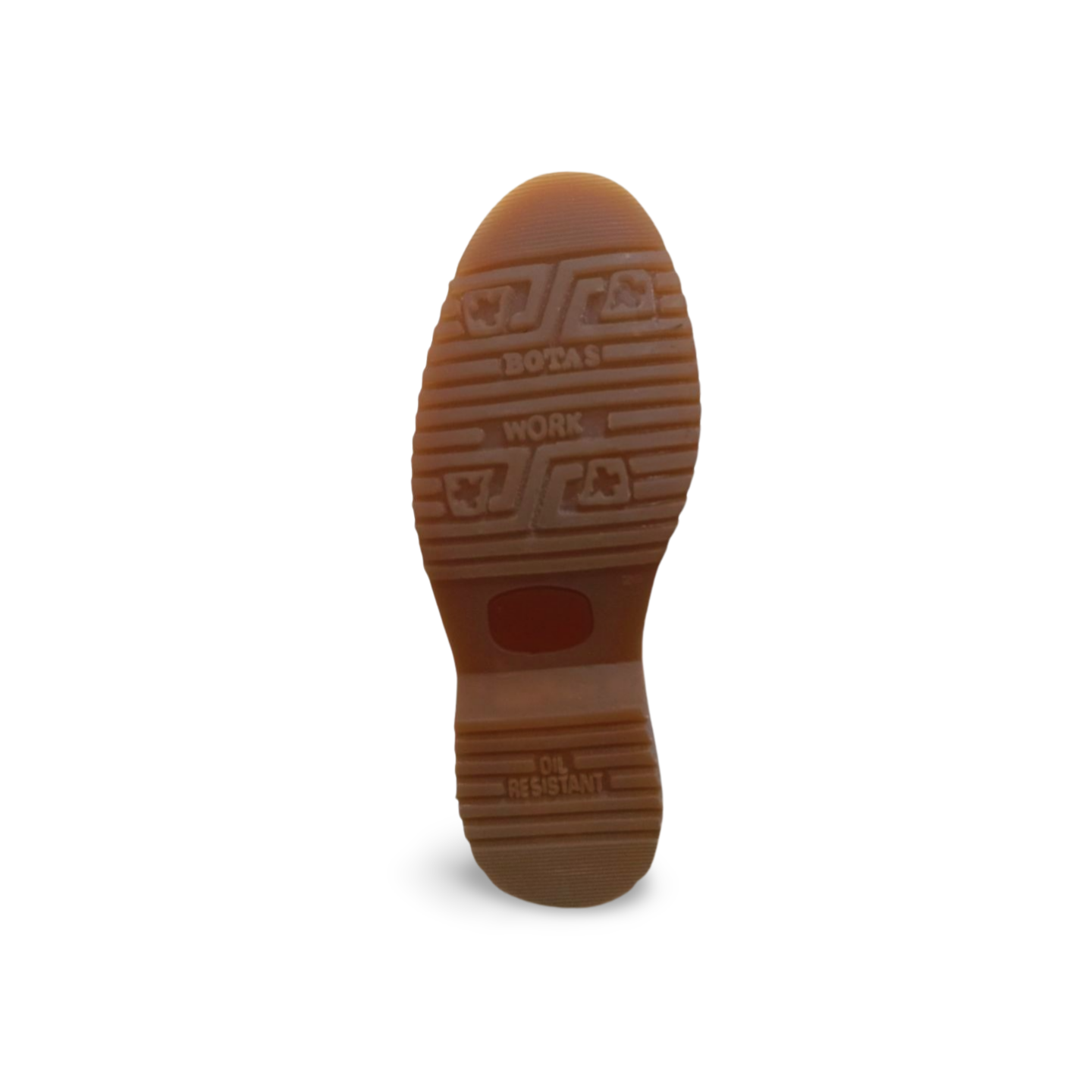 Botines de trabajo de color tabaco con suela ámbar de la marca Astilleros