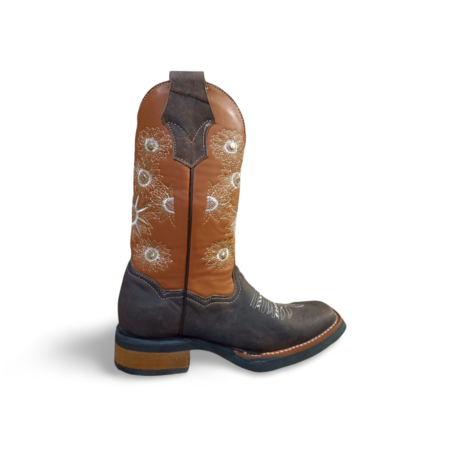 Botas vaqueras con flores para dama de la marca Hany Boots