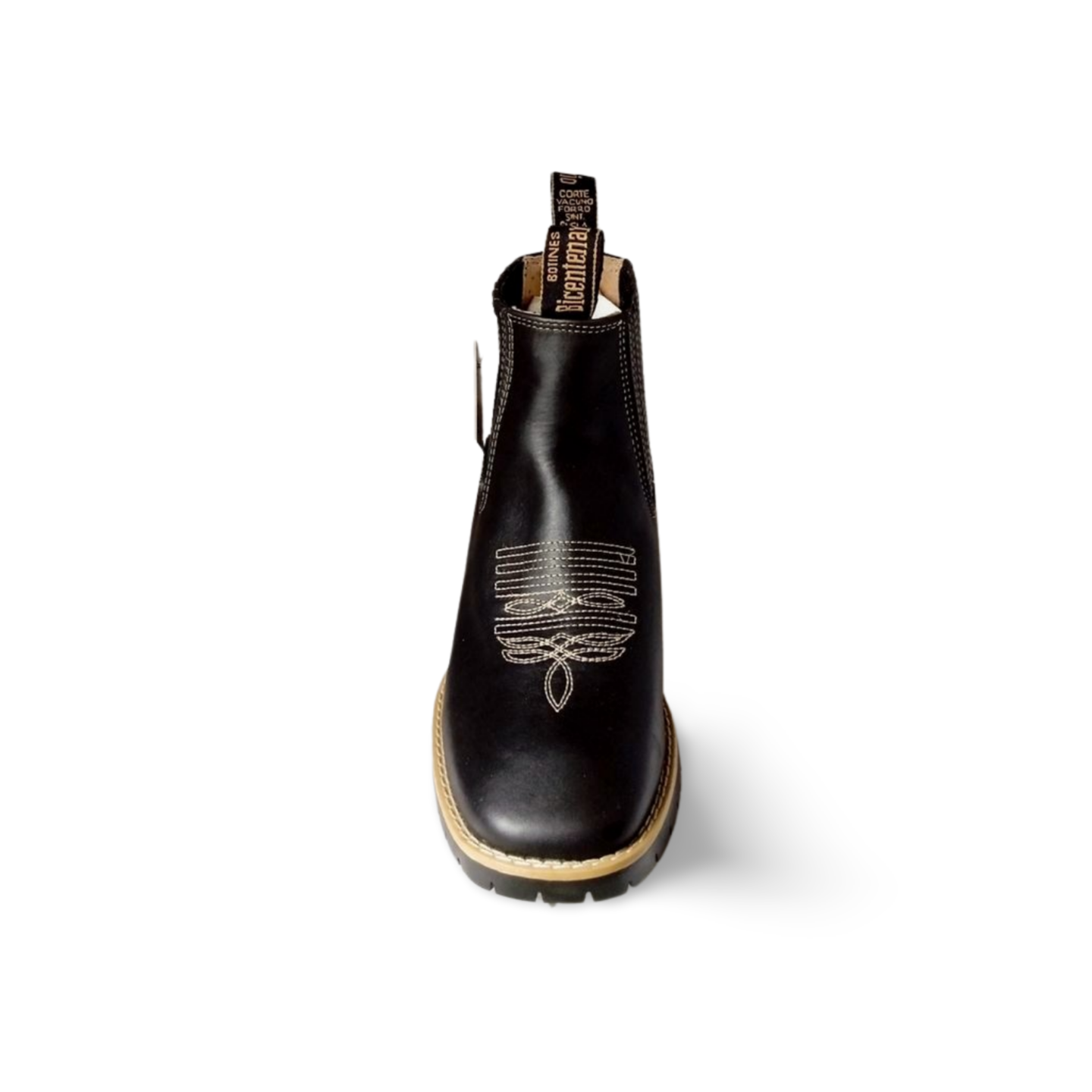 Botines vaqueros con bordado unisex con suela tractor marca Bicentenario