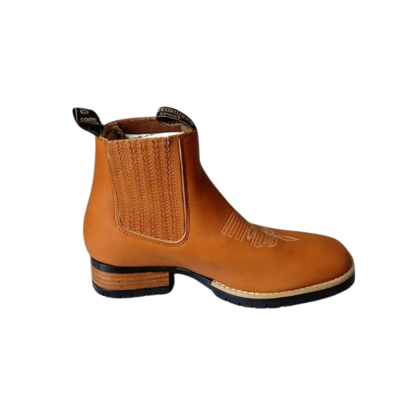 Botines vaqueros con bordado unisex con suela tractor marca Bicentenario