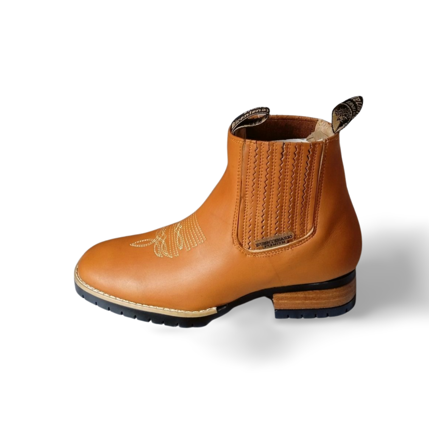 Botines vaqueros con bordado unisex con suela tractor marca Bicentenario