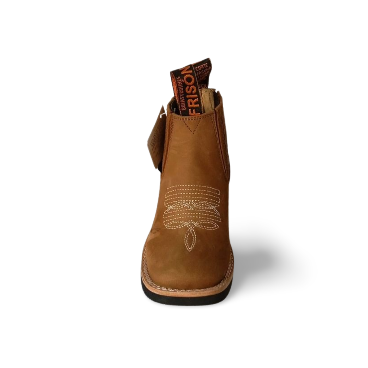 Botines vaqueros para niño grabados en piel nobuck Frison