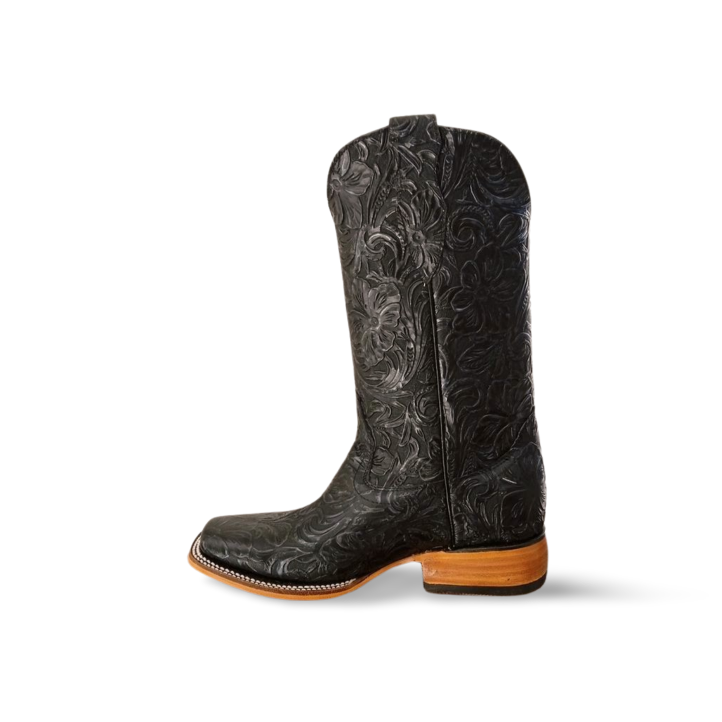 Botas rodeo para dama negro cincelado El ranchero