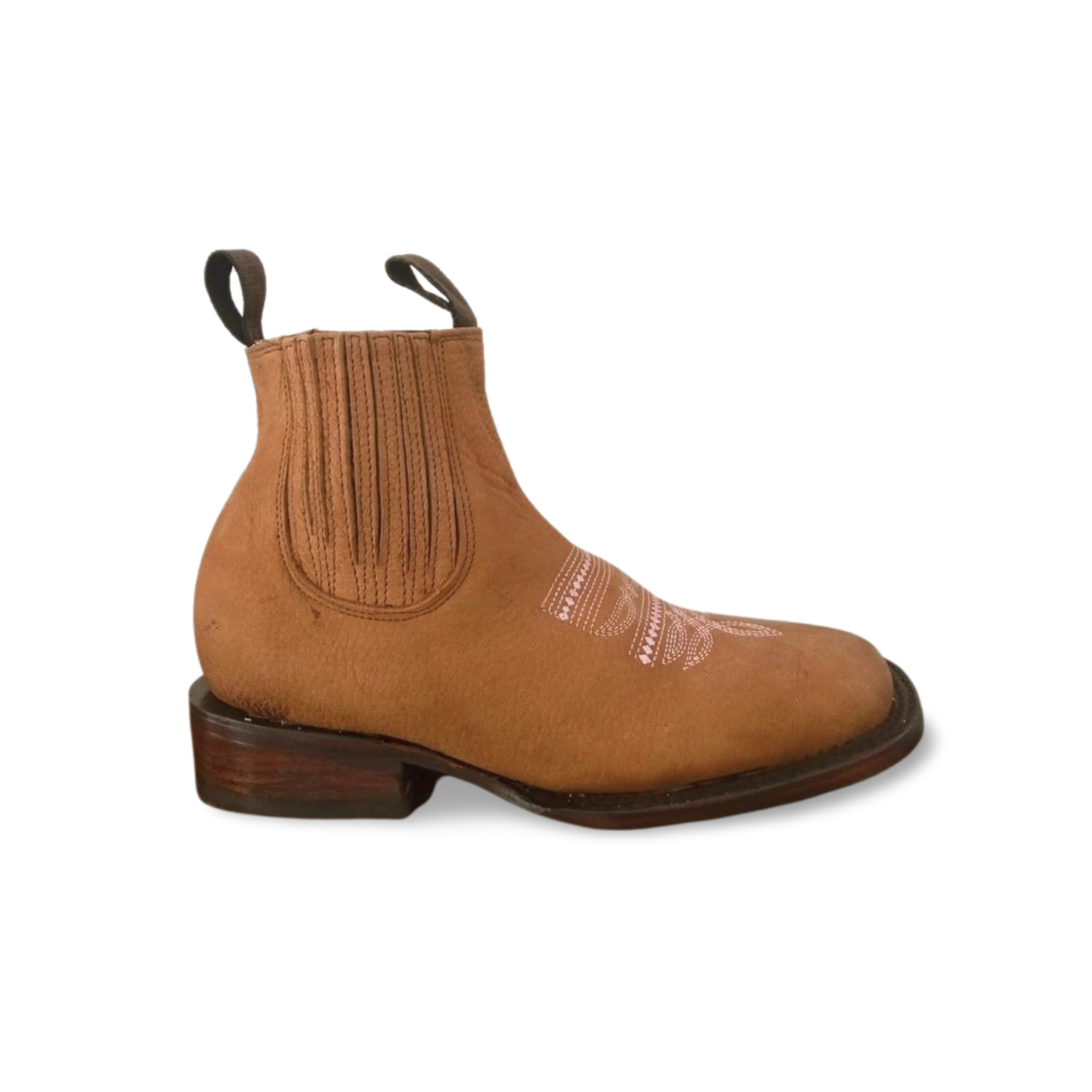 Botines vaqueros de dama con ringle rosa suela vaqueta de la marca JV