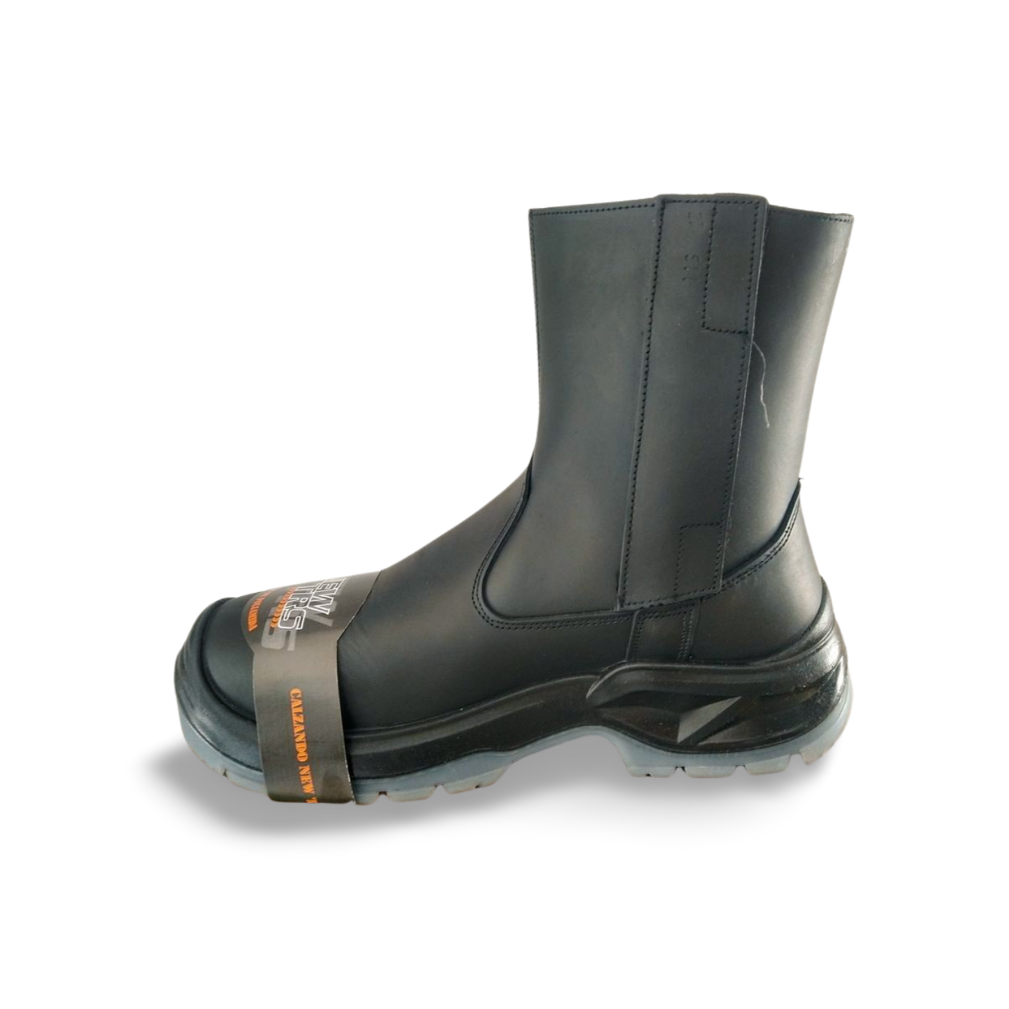 Botas roper con casco dieléctrico bomper negro con cierre lateral marca New trs