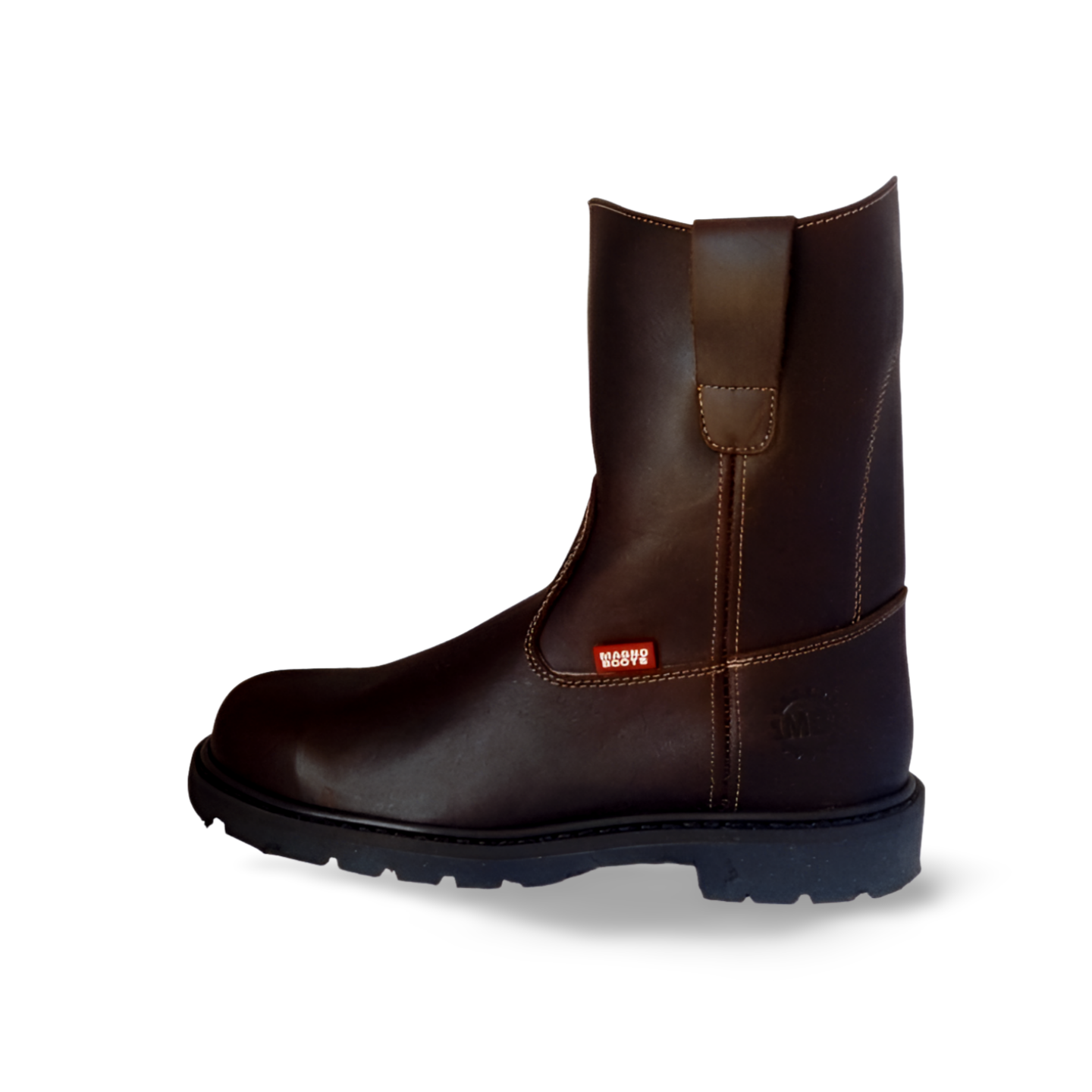 Botas roper estilo 406 con casco dieléctrico en piel color tabaco costura Welt