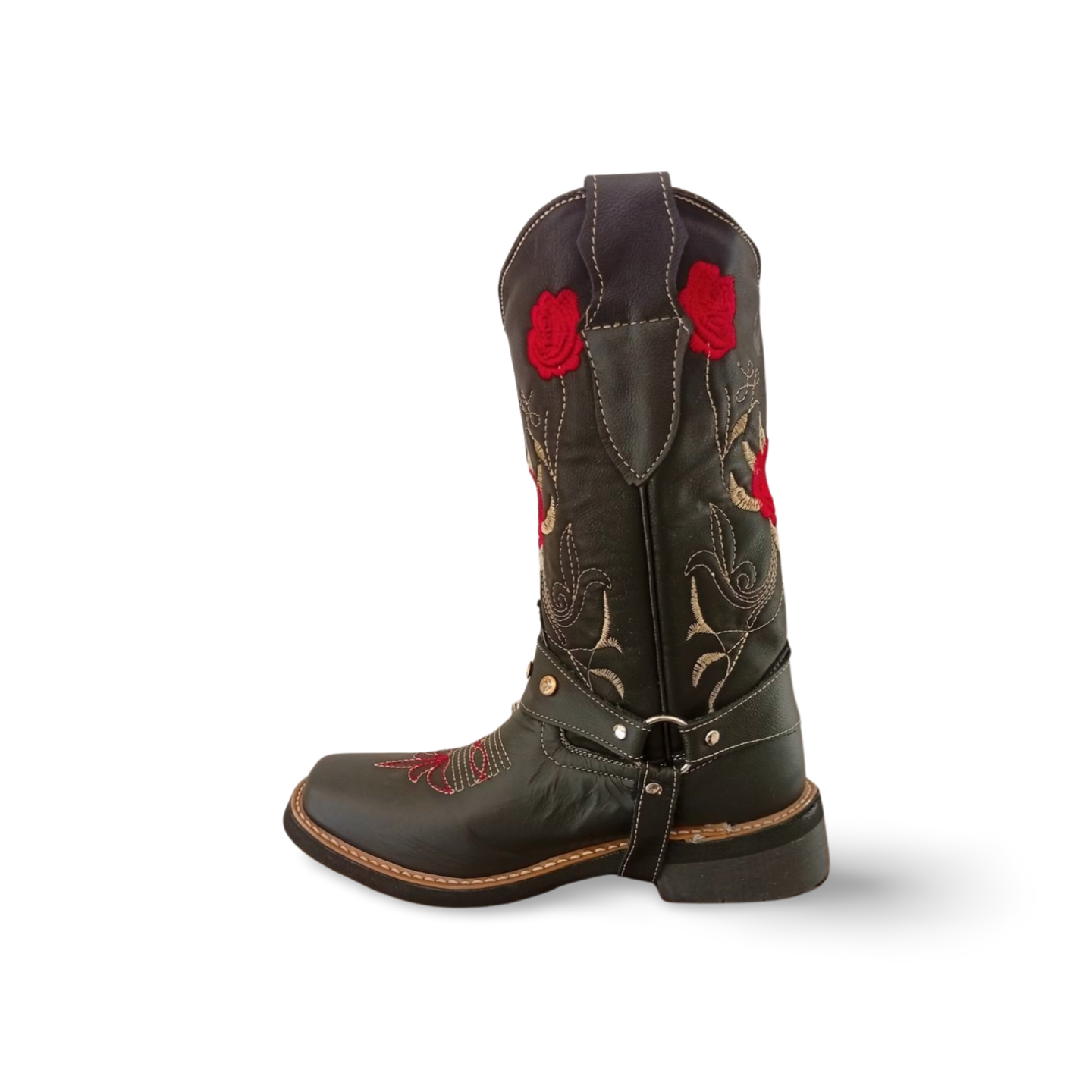 Botas rodeo vaqueras para dama con diseño de flores marca Salvaje Boots