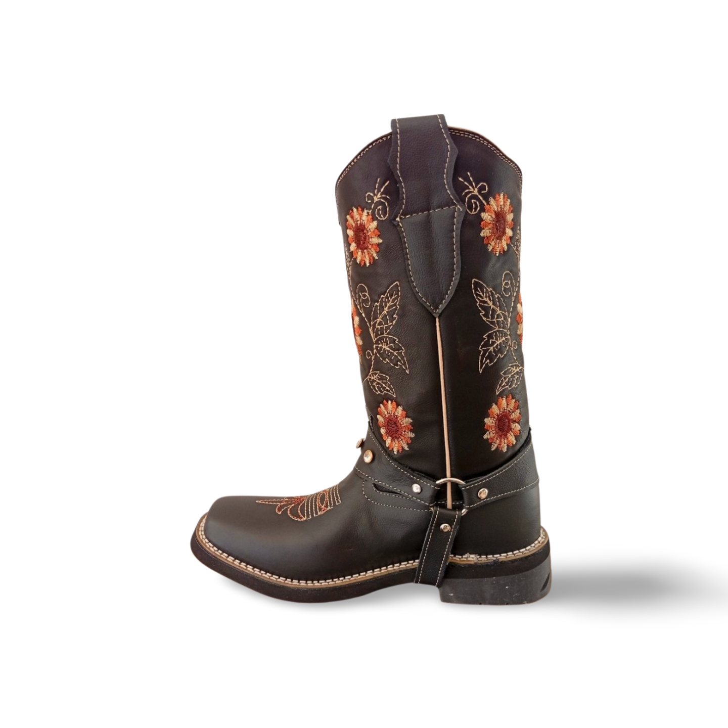 Botas rodeo vaqueras para dama con diseño de flores marca Salvaje Boots