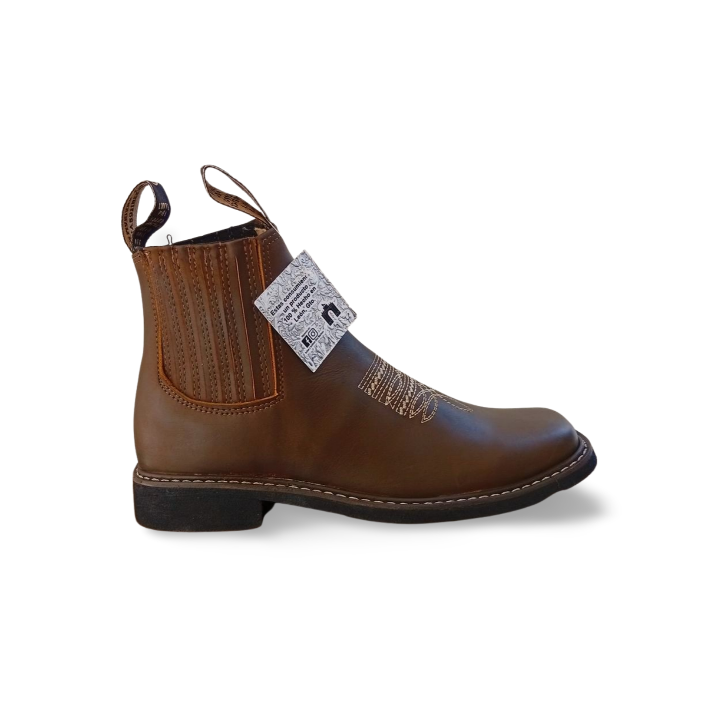 Botines vaqueros de piel con grabado marca Don Mariano