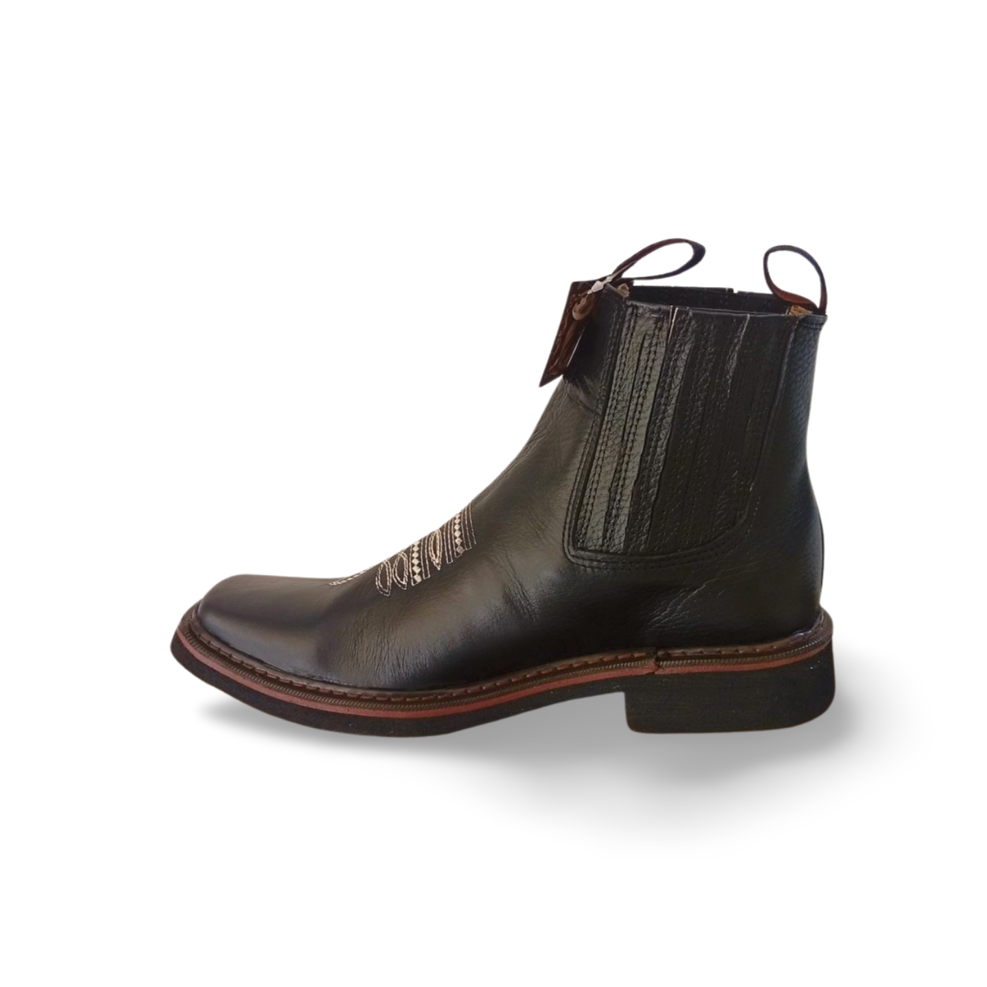 Botines vaqueros de piel con grabado marca Don Mariano