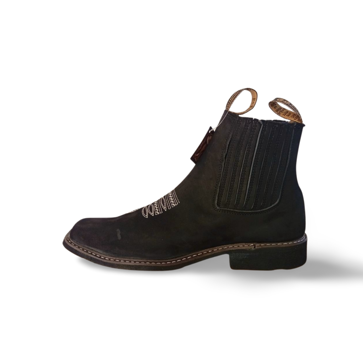 Botines vaqueros de piel con grabado marca Don Mariano