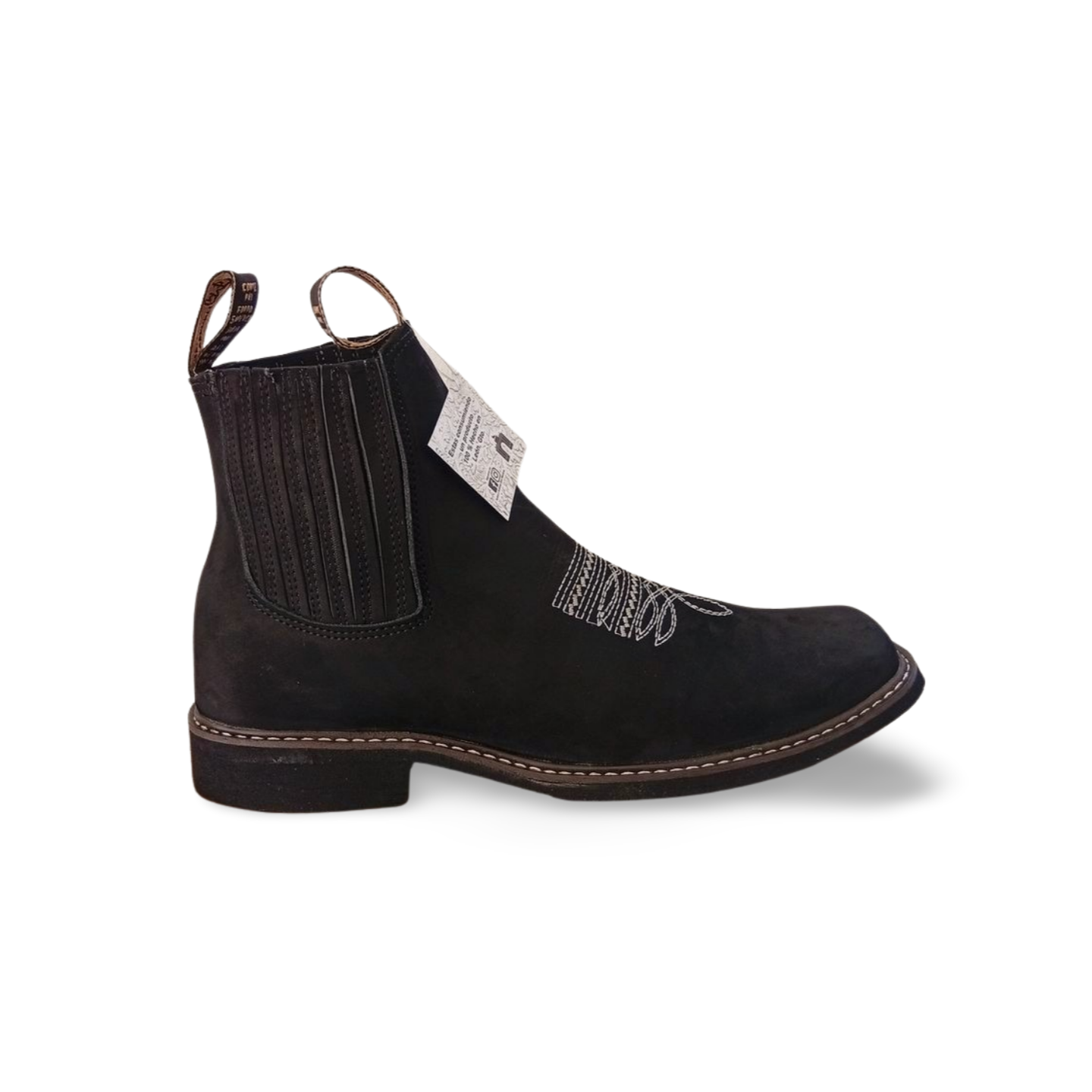 Botines vaqueros de piel con grabado marca Don Mariano