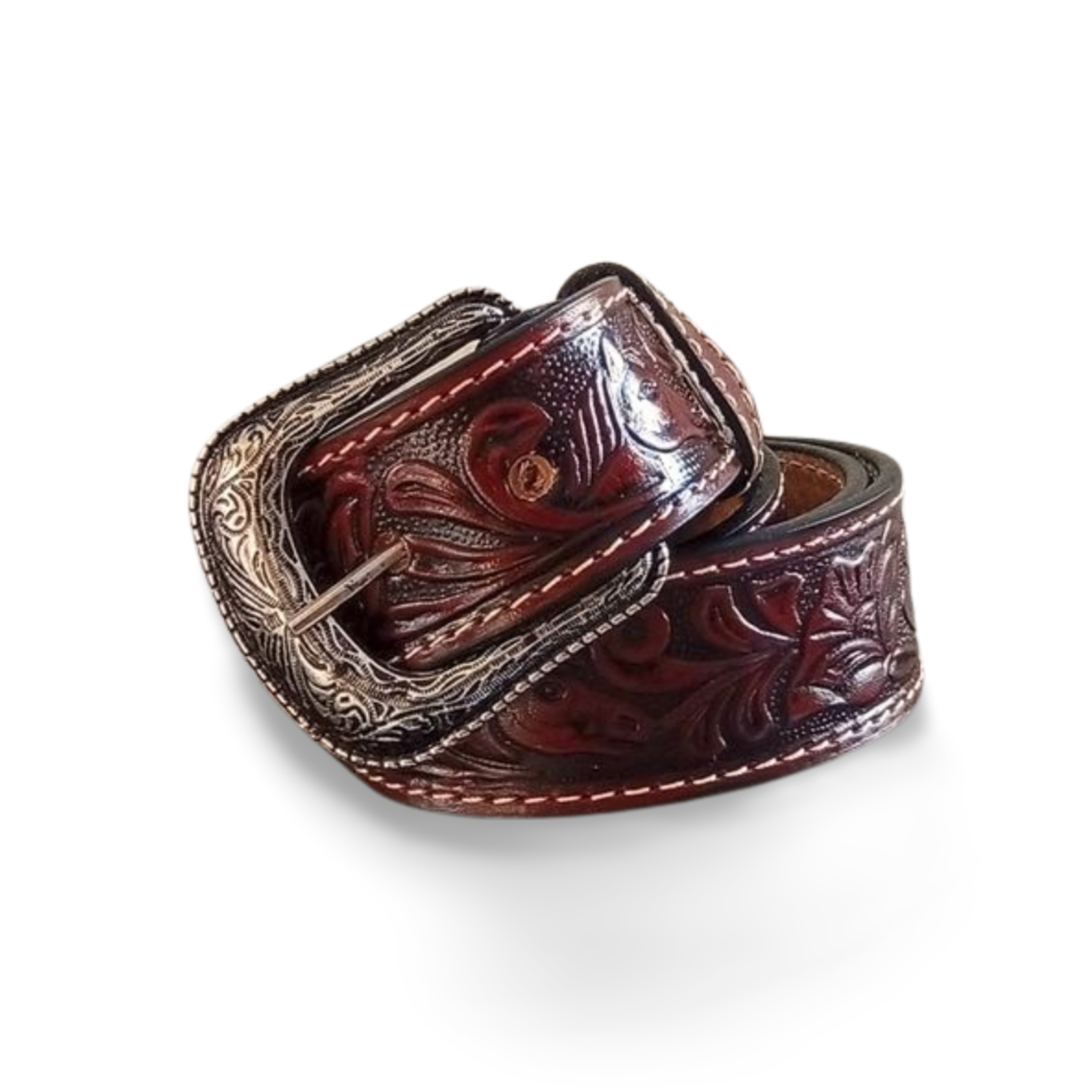 cinturón cincelado con flor tipo guías