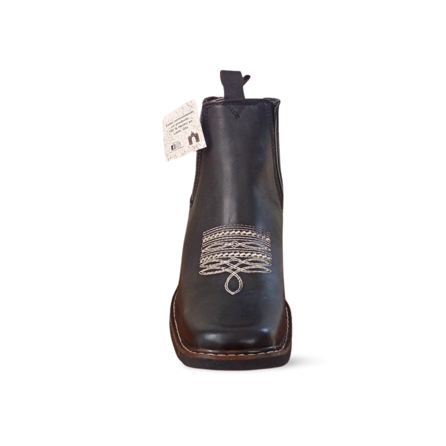 Botines vaqueros de piel con grabado marca Don Mariano