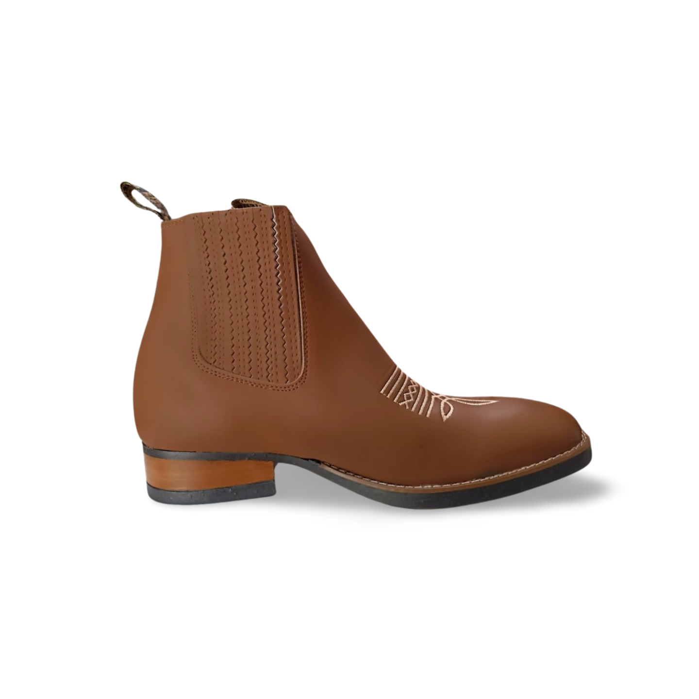 Botin rodeo estilo 8005.3 de piel bordado con suela en zigzag marca Bicentenario