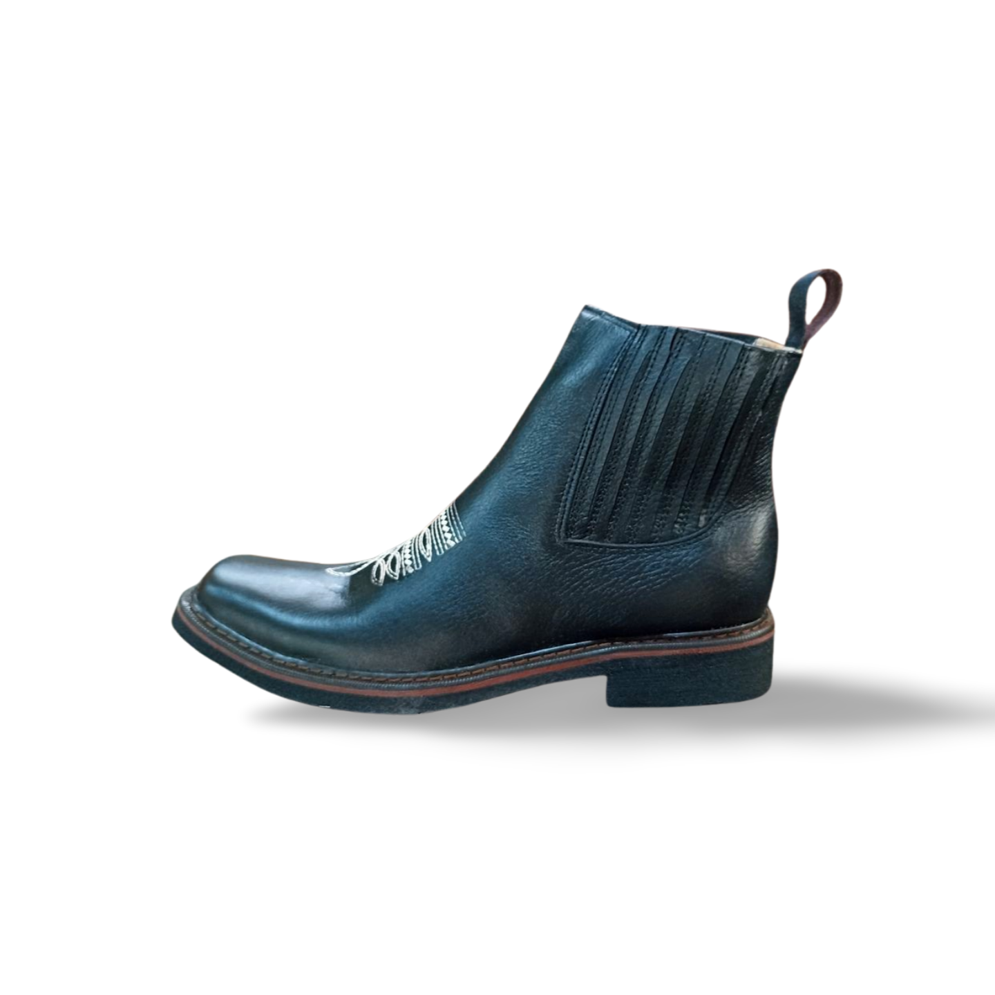 Botines vaqueros de piel con grabado marca Don Mariano