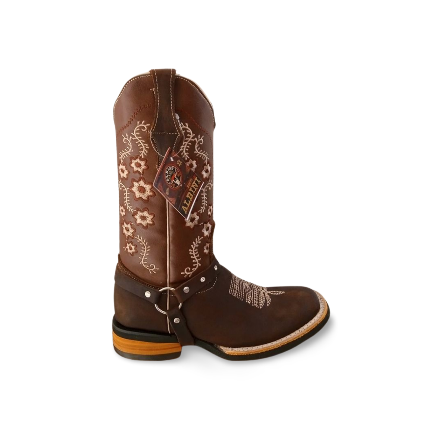 Botas estilo rodeo bulldog para dama con flores marca Albini