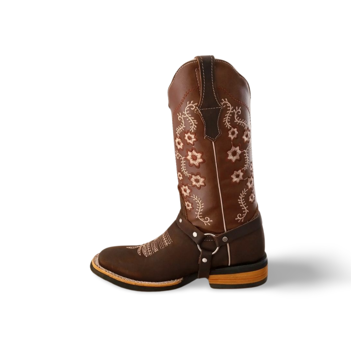 Botas estilo rodeo bulldog para dama con flores marca Albini