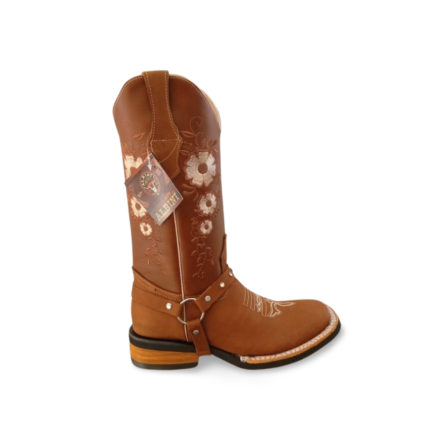 Botas estilo rodeo bulldog para dama con flores marca Albini