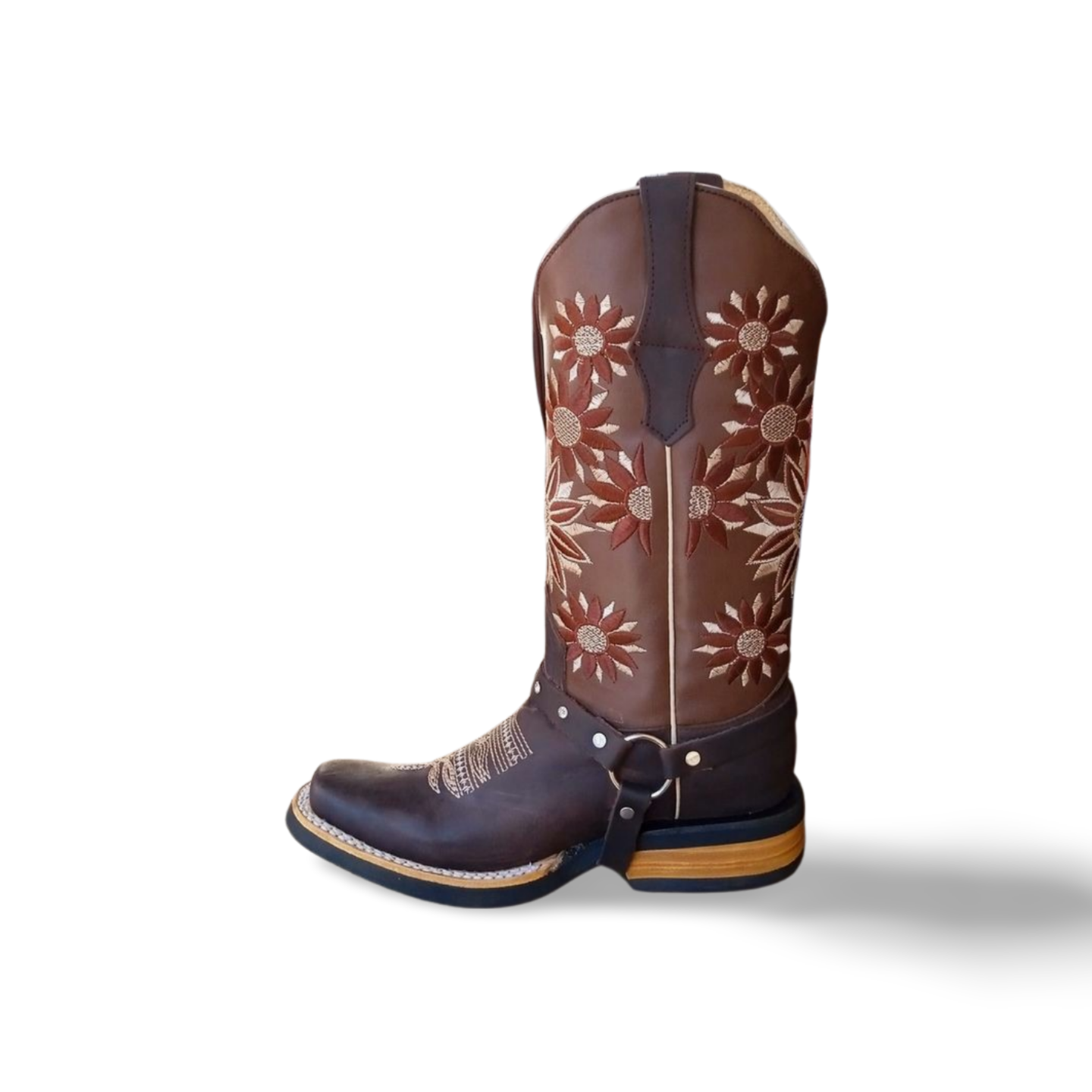 Botas estilo rodeo bulldog para dama con flores marca Albini