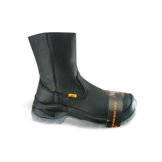 Botas roper con casco dieléctrico bomper negro con cierre lateral marca New trs