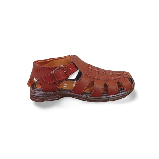 Huaraches para caballero con forro de cuero porcino marca Mandorriquis.